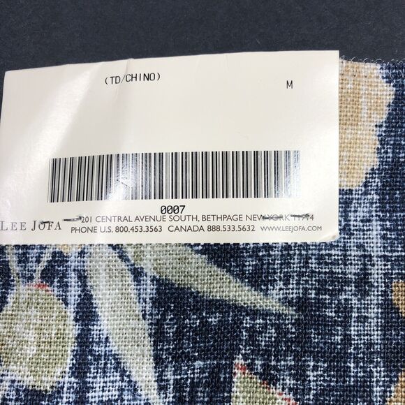Lee Jofa Fabric CEYLON Indigo Blue Linen Birds Floral New Remnant Navy Tan - Picture 4 of 7